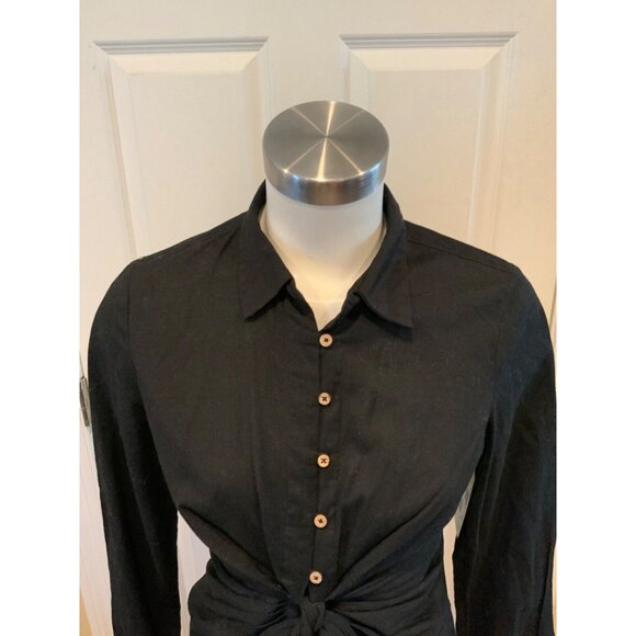 Free People Black Button-Up Collared Shirt Dress , Size S, NWT! - Picture 2 of 7